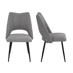 English Elm 4-Chair Modern Linen Dining Set with Metal Legs, High-Resilience Cushions, Adjustable Feet, 265lb Capacity Grey W757P304077