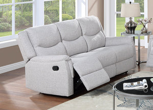 English Elm Modern Three Seat Manual Reclining Sofa Burlap Fabric Plush Living Room Comfort Beige B011P468524