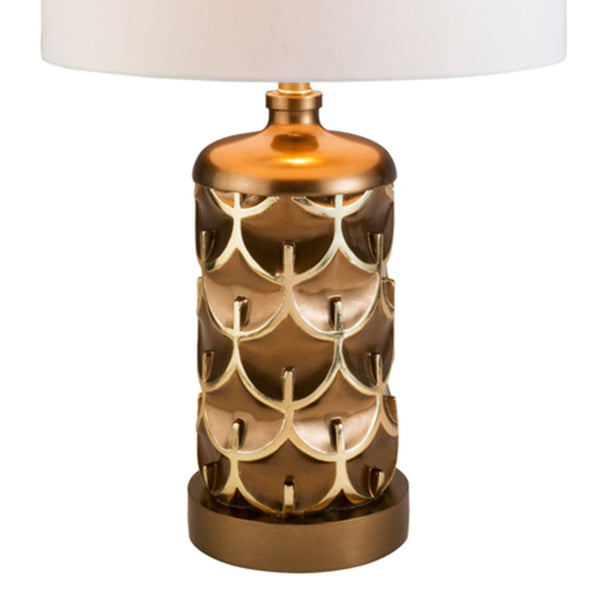 English Elm 28.5" Tall Polyresin Table Lamp Mystic Owl Design with White Fabric Shade, 3-Way Rotary Switch, UL Listed Gold B072116201