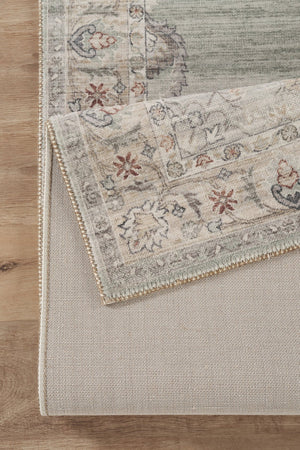 English Elm Majestic Medallion Area Rug Low Pile Polyester Jute Backing Traditional Living Room B186P428872