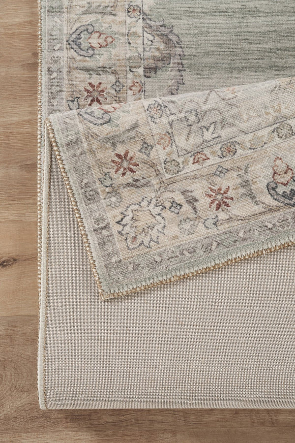 English Elm Majestic Medallion Area Rug Low Pile Polyester Jute Backing Traditional Living Room B186P428872