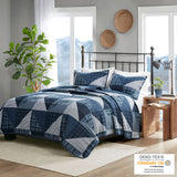 Woolrich Olsen Lodge/Cabin Olsen 3 Piece Oversized Cotton Quilt Set WR13-3471 Blue