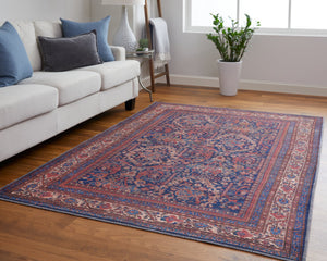 Feizy Rugs Rawlins Vintage-inspired Machine Made Polyester Low Pile Oriental Rug - Timeless Elegance For Any Space Red,Blue,Tan Polyester Rln39hgfnvymltf71