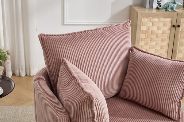 English Elm swivel Barrel Accent Chair with Solid Wood Frame & Metal Base, 350 lb Capacity, Sleek Curved Backrest Elegance Pink W2120P293678