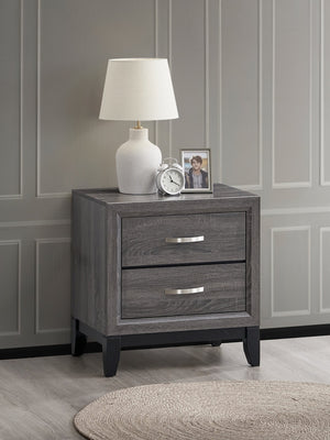 English Elm Glasgow Nightstand with Two Dovetail Drawers, Sleek Hardware and Deep Storage for Modern Bedrooms Gray 24 L x 26 W x 19 H B078P349542