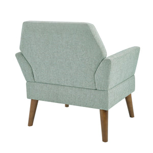 English Elm Modern Hand-tufted Lounge Chair Solid Wood Legs Mid-century Accent Seat for Living Room Teal B035P482919