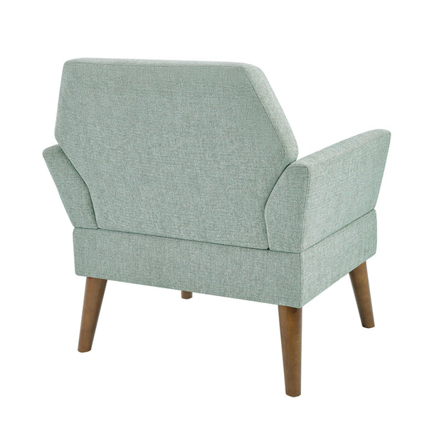 English Elm Modern Hand-tufted Lounge Chair Solid Wood Legs Mid-century Accent Seat for Living Room Teal B035P482919