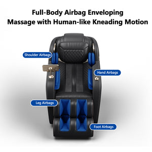 English Elm "Luxury Luxury 3D Zero Gravity Massage Chair with Mechanical Hand, SL-Track, Heated Back & Calves, Shiatsu, Bluetooth Speakers and Smart LCD Control for Home & Office Comfort W3327P296152