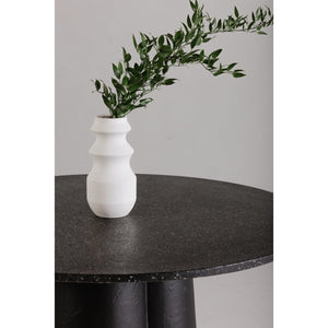 English Elm Mono Round Terrazzo Dining Table Concrete Base Seats 4 Architectural Modern B2769S00011