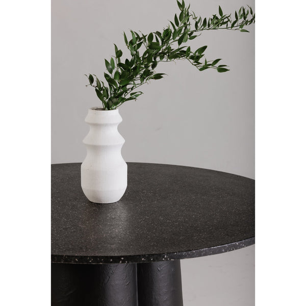 English Elm Mono Round Terrazzo Dining Table Concrete Base Seats 4 Architectural Modern B2769S00011