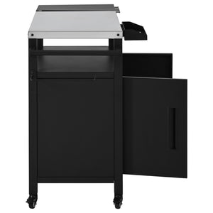 English Elm K&k Outdoor Bbq Station Stainless Steel Top Foldable Side Table Locking Wheels N707P379802B