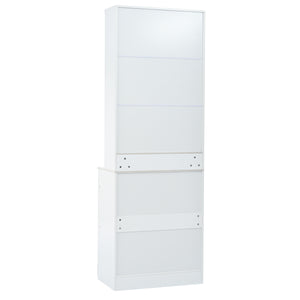 English Elm Modern 83.7in Tall Kitchen Pantry Set of 2 with Faux Marble Countertops, Durable Storage and Anti-Tip Safety White SP000075AAK