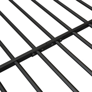 English Elm Full House Bed Frame with Shelves & LED Lights — Metal + Wood Full-Size Playhouse Bed for Kids Room Decor Black N737P176706B