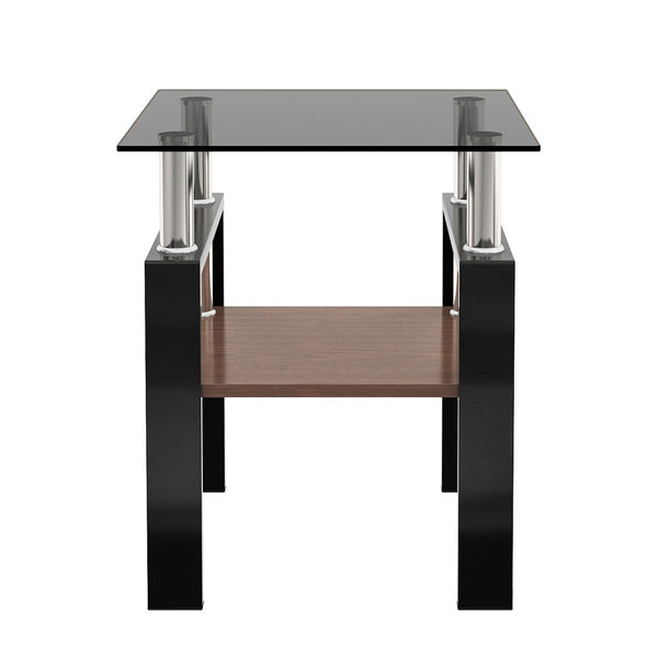 English Elm Set Of 2 Modern Tempered Glass Tea Tables - Sleek, Sturdy, And Stylish For Your Living Space Decor! W241P300310-GIGA