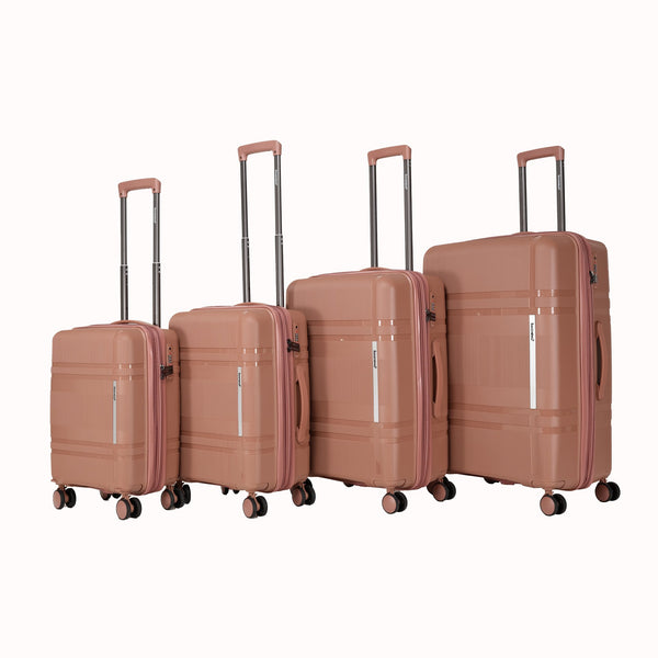 English Elm 6-piece Hard Shell Spinner Luggage Set Expandable Polypropylene with Combo Lock Rose Gold T3292P329374