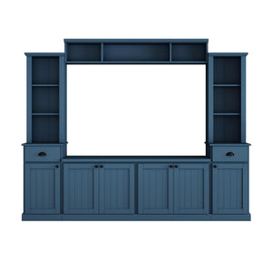 English Elm Minimalist Modular Wall Unit Four Piece Entertainment System Fits Tvs up to 75 Inches SD000031AAC