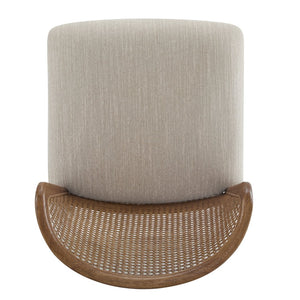 English Elm Christopher Knight Home® - Cane Rustic Upholstered Side Chair with Cane Webbing and Rubberwood Frame, Plush Seating, 2-Pack White+Walnut N771P196517T