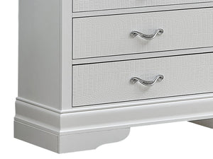 English Elm Lorana Silver Champagne Croc Textured Chest with Generous Storage, Sleek Wood Veneer Design Champagne 37 L x 59 W x 18 H B078108362