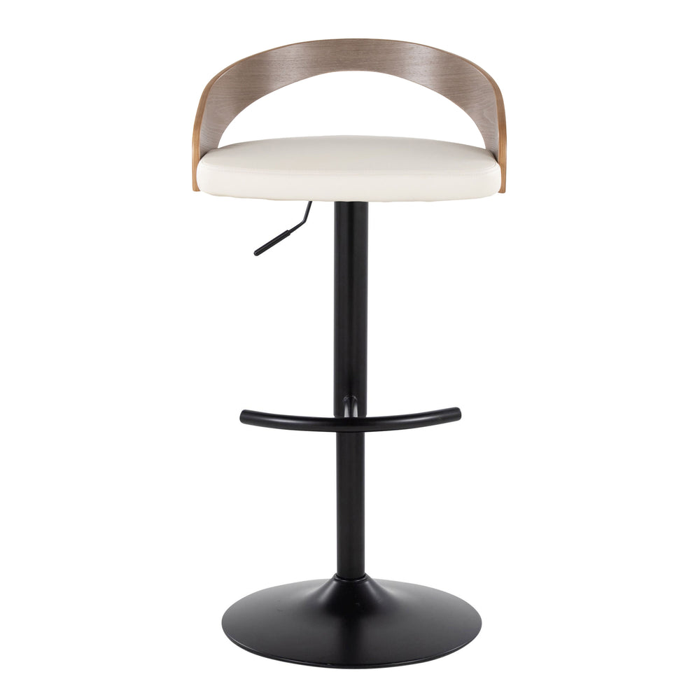 English Elm Adjustable Swivel Barstools Set of 2 Faux Leather Seat Black Metal Base Kitchen B202S01972