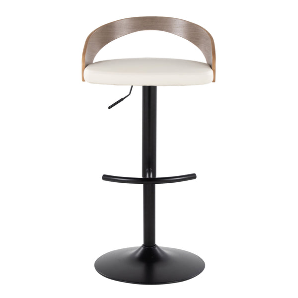 English Elm Adjustable Swivel Barstools Set of 2 Faux Leather Seat Black Metal Base Kitchen B202S01972