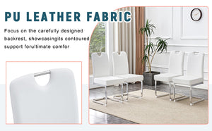 English Elm Set Of 4 White Ergonomic Dining Chairs With Thick Cushion, Built-In Springs For Ultimate Comfort W3226P279079-GIGA