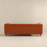 English Elm Ashcroft Furniture - Evelyn Mid Century Modern Burnt Orange Velvet Luxury Chesterfield Sofa