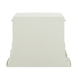 English Elm Adara Scrolled Floral Antique White Nightstand with Felt-Lined Self-Close Drawers, 2 Storage B2726P293224