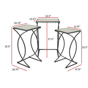 English Elm Buckley Black Metal Plant Stand with Mirrored Shelves for Glam Living Room Decor B056P416872