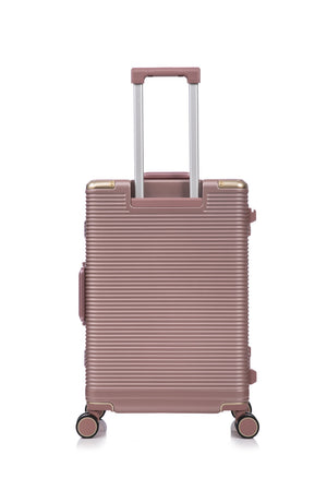 English Elm Luggage Set 3 Piece Polycarbonate Aluminum Frame Hard Shell Travel Suitcases with Lock Rose Gold T3292P361541