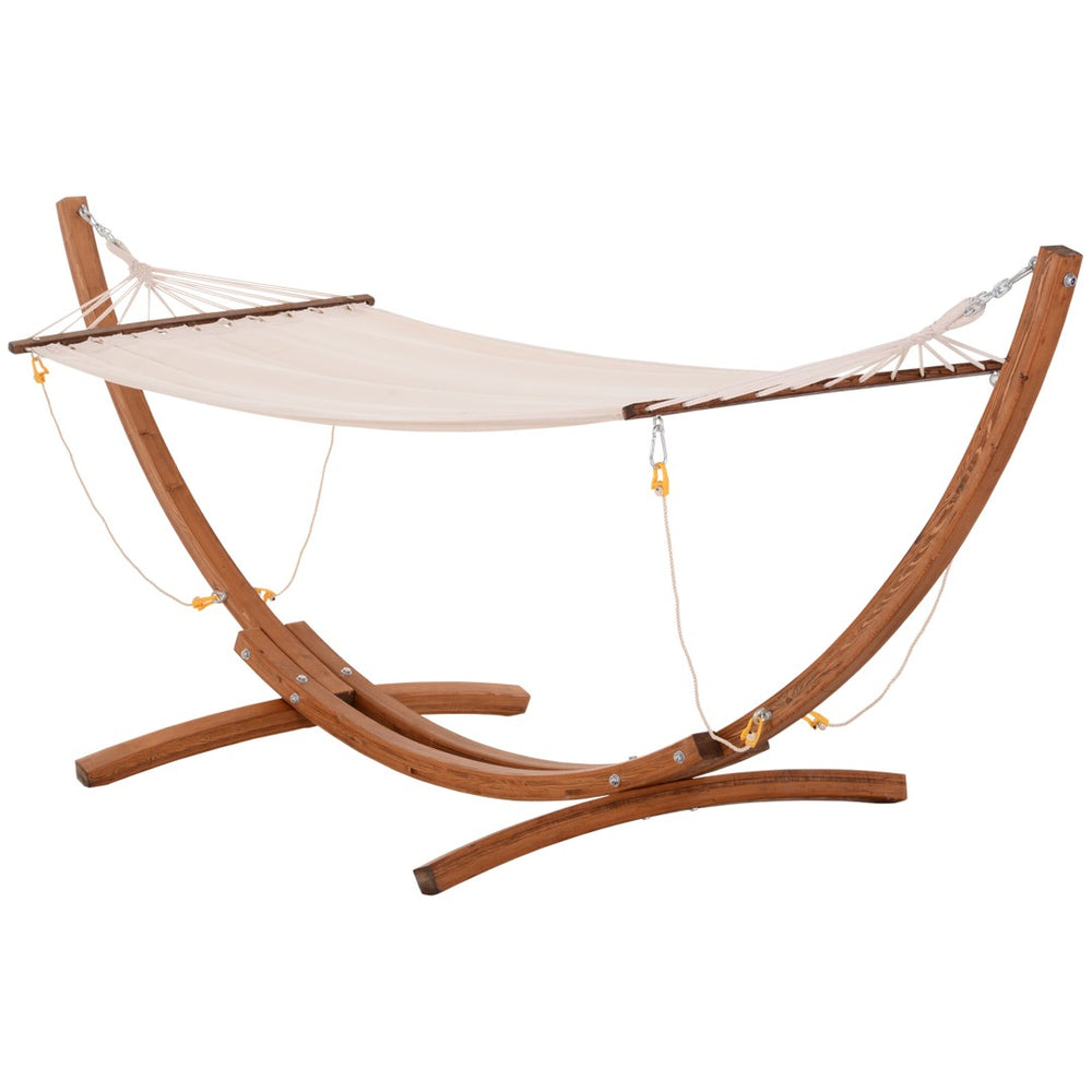 English Elm Outsunny 10' Wooden Hammock With Stand – Boho-Chic Outdoor Bed For Relaxation On Patios & Balconies W2225P174063-GIGA