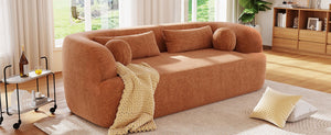 English Elm [new]86" Chenille Cloud Sofa Curved Legless 3-seater with Pocket Springs for Living Room Orange N723P404465G