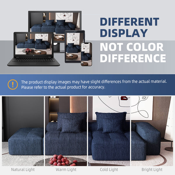 English Elm Modern Oversized Modular Sectional Sofa - Soft Chenille, 4-Piece Design, No Assembly, 4 Pillows Included W1885S00059