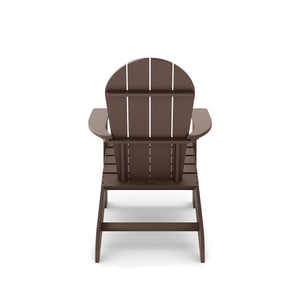 English Elm Adirondack Outdoor Chair Weatherproof Hdpe Fan Back Ergonomic Poolside Patio Lounger Brown B195P198781