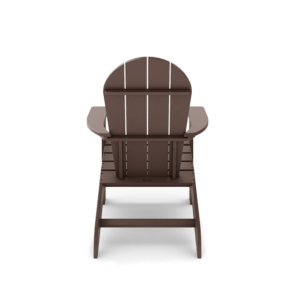 English Elm Adirondack Outdoor Chair Weatherproof Hdpe Fan Back Ergonomic Poolside Patio Lounger Brown B195P198781