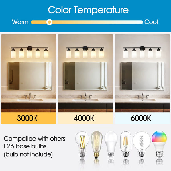 English Elm 5-light Matte Black Linear Wall Sconce with Globe Glass Shades for Modern Interiors W5008P389772