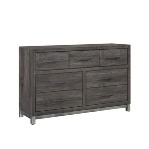 English Elm Modern Two-tone Melamine 7-drawer Dresser with Silver Accents for Stylish Bedrooms B011P255195