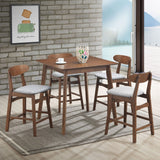 English Elm Marcellina Light Grey and Walnut Brown Dining Chairs With Padded Seat (Set Of 2)