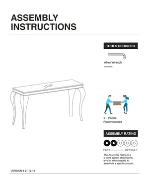 English Elm Glam Stainless Steel Coffee Table with Beveled Tempered Glass Top and Elegant Cabriole-Style Legs Silver,White 59 L x 21 W x 4 H B011S01178