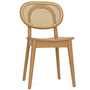 English Elm Rachel Kiln-Dried Beech Wood Dining Chairs (Set of 2) with Rattan Cane Back, Natural Finish, Eco-Friendly B136P266937