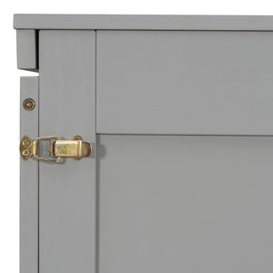 English Elm Queen Murphy Wall Bed Cabinet with Storage Drawer Built-in Power Outlets Usb Ports Gray LP000400AAE-1