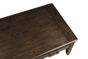 English Elm Mahogany Solid Wood Traditional Cocktail Table with Two Storage Drawers and Dark Finish for Living Room Mahogany 53.5 L x 34 W x 10 H B2699P242845