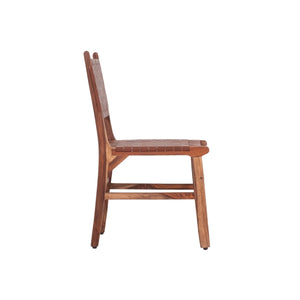 English Elm Upholstered Woven Leather Dining Chairs Set of 2 — Rustic Hardwood Frame, Comfortable Seat, Easy Assembly B011P198369