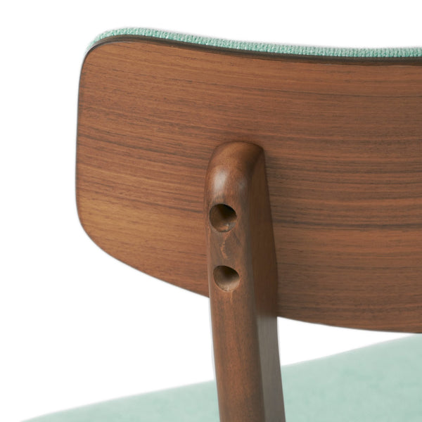 English Elm Caleb Mid-century Upholstered Dining Chair Set of Four with Tapered Oak Legs Mint,Walnut N768P282333M
