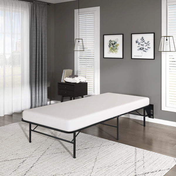 English Elm Black Metal Platform Bed Frame Queen High-Profile Foldable Design for Easy Assembly, Headboard Mountable Black 39.25 L x 38.75 W x 4.25 H B011P197729