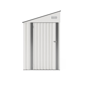 English Elm Campcraft Metal Storage Shed with Sloped Roof Ventilation and Weather Resistant Steel Panels White W1598S00047