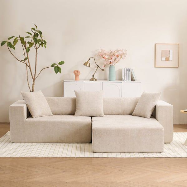 English Elm Modular L-Shaped Lounge Chair & Cloud Sofa – No Installation, Deep Seat Comfort For Living Rooms & Bedrooms W2012S00010