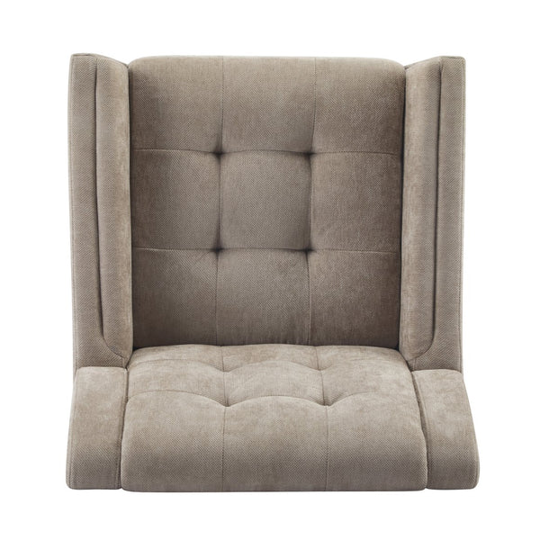 English Elm Mid-century Waffle Tufted Club Chair Solid Wood Splayed Legs Reading Lounge Accent Light Brown,Walnut N776P379535L
