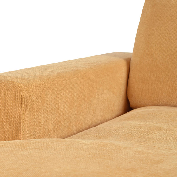 English Elm Mirod Oversized Chaise Lounge with Birch Legs Pillow Back Polyester Upholstered Seating Yellow N760P196662Y