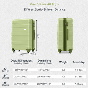 English Elm Luggage Set 3 Piece Abs Hardshell Spinner Suitcase with Tsa Lock Lightweight Travel N726P203164I