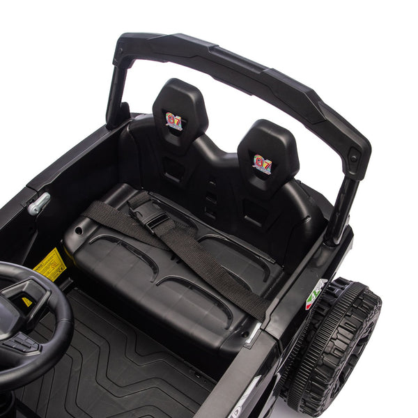 English Elm 24v Kids Utv Ride on with Dual 80w Motors Remote Control and Four Wheel Suspension Black W1578P342134